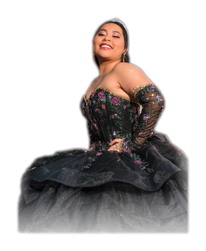 Alejandra con vestido de XV años